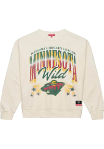 Mitchell and Ness Minnesota Wild Womens White Star Player Crew Sweatshirt