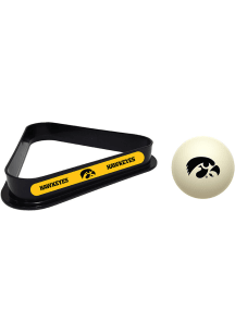 Iowa Hawkeyes Team Logo Cue Ball Combo Billiard Ball Rack