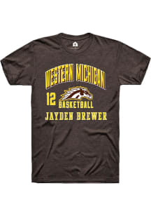 Jayden Brewer Western Michigan Broncos Brown NIL Arch Logo Short Sleeve Player T Shirt