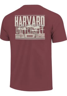 Harvard Crimson Crimson Type Overlay Campus Short Sleeve T Shirt