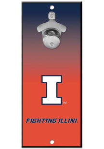 Illinois Fighting Illini Ombre 5x11 Wood Sign Sign - Orange