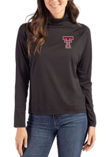Cutter and Buck Texas Tech Red Raiders Womens Black Coastline Eco Funnel Neck Crew Sweatshirt