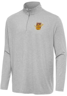 Antigua Detroit City FC Mens Grey Hunk Long Sleeve Qtr Zip Pullover