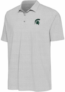 Antigua Michigan State Spartans Mens White Intersect Short Sleeve Polo