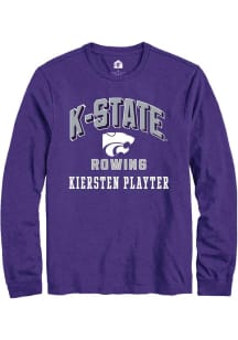 Kiersten Playter K-State Wildcats Purple NIL Arch Logo Long Sleeve Player T Shirt