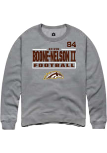 Keivin Boone-Nelson II Western Michigan Broncos Mens Grey Football NIL Stacked Box Player Crew