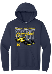 Summit Sportswear Michigan Wolverines Mens Navy Blue MBB National Champs 2026 Indy Long Sleeve Hoo..