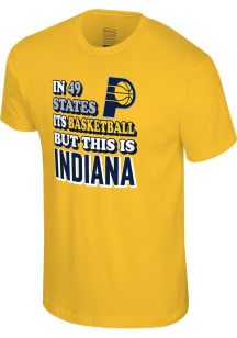 Indiana Pacers Gold 2025 Finals Participant Oasis Short Sleeve T Shirt