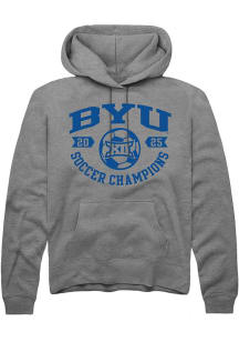 Summit Sportswear BYU Cougars Mens Graphite 2025 Big 12 Soccer Champions Long Sleeve Hoodie