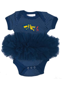 Drexel Dragons Baby Navy Blue Pin Dot Tutu Short Sleeve One Piece