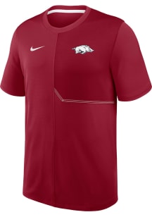 Nike Arkansas Razorbacks Cardinal Dri-Fit Coach Short Sleeve T Shirt