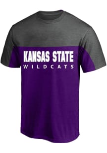K-State Wildcats Mens Purple Color Block Big and Tall T-Shirt
