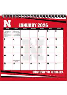 Nebraska Cornhuskers 2026 Easel Desk Calendar