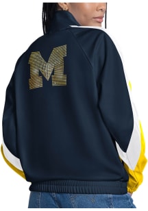Michigan Wolverines Womens Navy Blue #1 Fan Light Weight Jacket