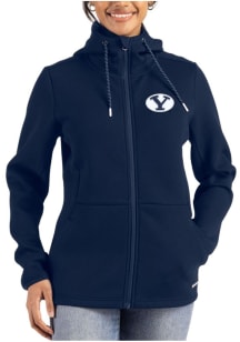 Cutter and Buck BYU Cougars Womens Navy Blue Epic Comfort Full Zip Light Weight Jacket