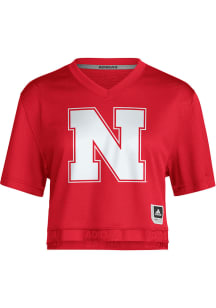 Nebraska Cornhuskers Womens Adidas Crop Fashion Football Jersey - Red