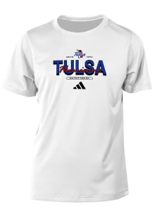 Adidas Tulsa Golden Hurricane Youth White Heat Seal Classic Short Sleeve T-Shirt