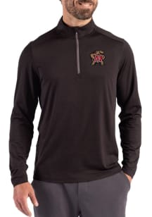 Cutter and Buck Maryland Terrapins Mens Black Coastline Long Sleeve Qtr Zip Pullover