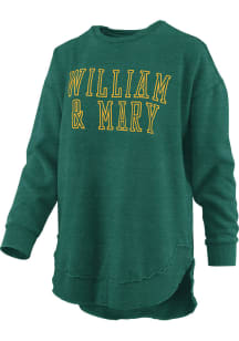 Pressbox William & Mary Tribe Womens Green Melange Crew Sweatshirt