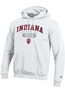 Champion Indiana Hoosiers Mens White Class of 2028 Powerblend Long Sleeve Hoodie