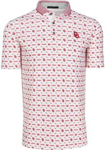 Greyson Oklahoma Sooners Mens White All over print Short Sleeve Fashion Polo