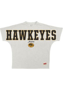 Pressbox Iowa Hawkeyes Womens Oatmeal Flannigan Short Sleeve T-Shirt