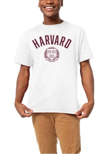 League Harvard Crimson White 1636 Shield Short Sleeve T Shirt