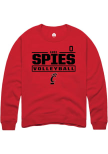 Andi Spies Cincinnati Bearcats Mens Red NIL Stacked Box Player Crew