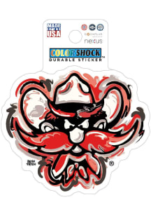 Texas Tech Red Raiders Justin Patten Mascot 3in Durable Stickers - Red