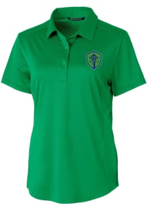 Cutter and Buck Seattle Sounders FC Womens Kelly Green Prospect Short Sleeve Polo Shirt