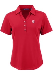 Cutter and Buck Indiana Hoosiers Womens Red Forge Eco Polo Short Sleeve Polo Shirt
