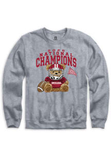 Summit Sportswear Indiana Hoosiers Womens Grey 2025 College Football National Champions Bear Neces..