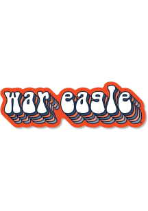 Auburn Tigers 2" War Eagle Bubble Text Dizzler Stickers - Orange