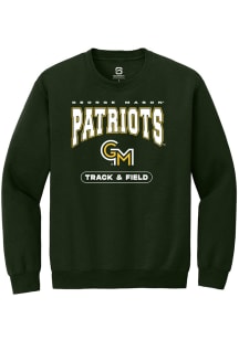 Summit Sportswear George Mason University Mens Green Track & Field Long Sleeve Crew Sweatshirt