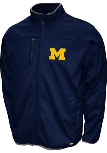 Michigan Wolverines Mens Navy Blue Softshell Medium Weight Jacket
