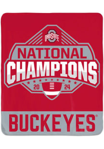 Ohio State Buckeyes 2024 Football National Champions Winning Image Fleece Blanket - Red