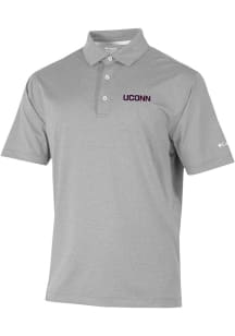 Columbia UConn Huskies Mens Grey Sand Tee Short Sleeve Polo