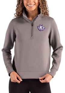 Cutter and Buck TCU Horned Frogs Womens Graphite Vault Roam Qtr Zip