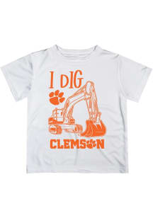 Vive La Fete Clemson Tigers Toddler White Excavator Short Sleeve T-Shirt