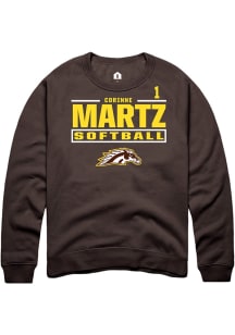 Corinne Martz Western Michigan Broncos Mens Brown NIL Stacked Box Player Crew