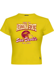 Hype and Vice Arizona State Sun Devils Womens Gold Baby Short Sleeve T-Shirt