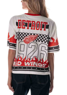 Detroit Red Wings Womens Mesh Poly Fashion Hockey Jersey - White