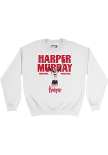 Harper Murray Nebraska Cornhuskers Mens White Classic Crew Player Crew