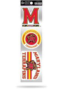Maryland Terrapins 3pk Retro Auto Decal - Red