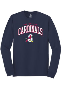Summit Sportswear Springfield Cardinals Navy Blue Arch Mascot Long Sleeve T Shirt