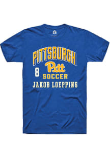 Jakob Loepping Pitt Panthers Blue NIL Arch Logo Short Sleeve Player T Shirt