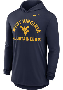 Nike West Virginia Mountaineers Mens Navy Blue Lightweight Primetime Long Sleeve Lightweight Hoodi..