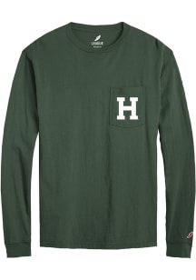 Harvard Crimson Green Harvard Shield Long Sleeve T Shirt