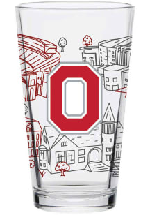 Ohio State Buckeyes 16oz Campus Line Art Pint Glass - White