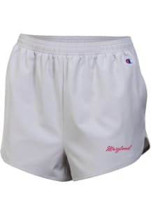 Champion Maryland Terrapins Womens Silver Woven Shorts